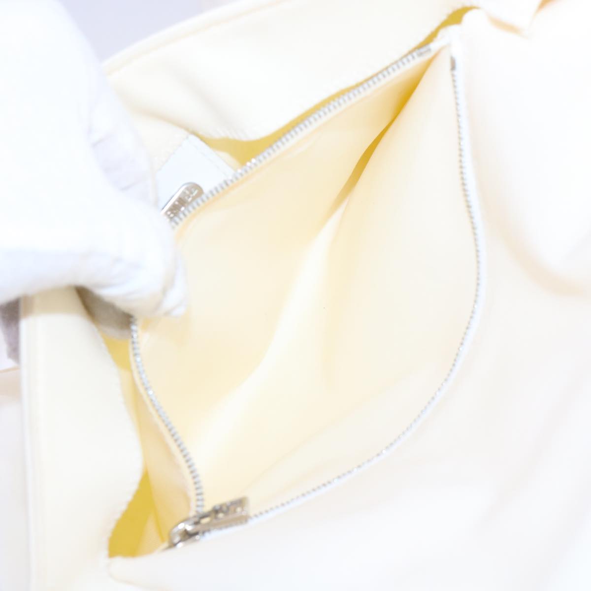 FENDI Mamma Baguette Shoulder Bag Nylon White64877