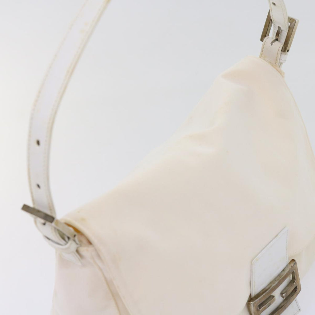 FENDI Mamma Baguette Shoulder Bag Nylon White64877