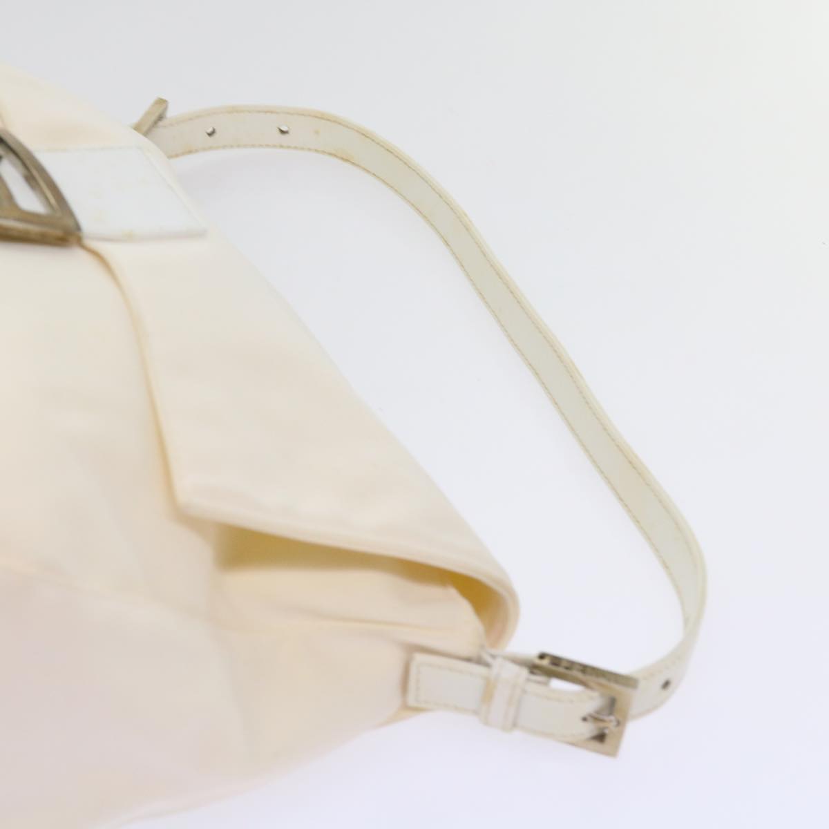 FENDI Mamma Baguette Shoulder Bag Nylon White64877