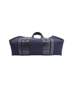 Chloe Medium Woody Tote in Blue Canvas and Black Calfskin Leather
