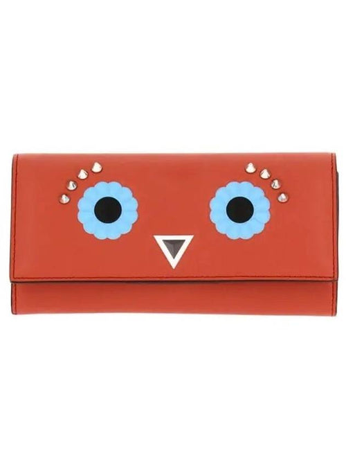 Fendi Face Wallet Chain Cross Bag Red