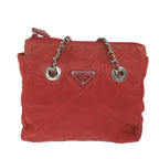 PRADA Chain Shoulder Bag Nylon Red  64948