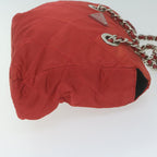 PRADA Chain Shoulder Bag Nylon Red  64948
