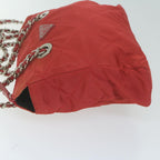 PRADA Chain Shoulder Bag Nylon Red  64948
