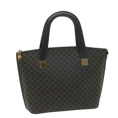 CELINE Macadam Canvas Hand Bag PVC Brown Black  64963
