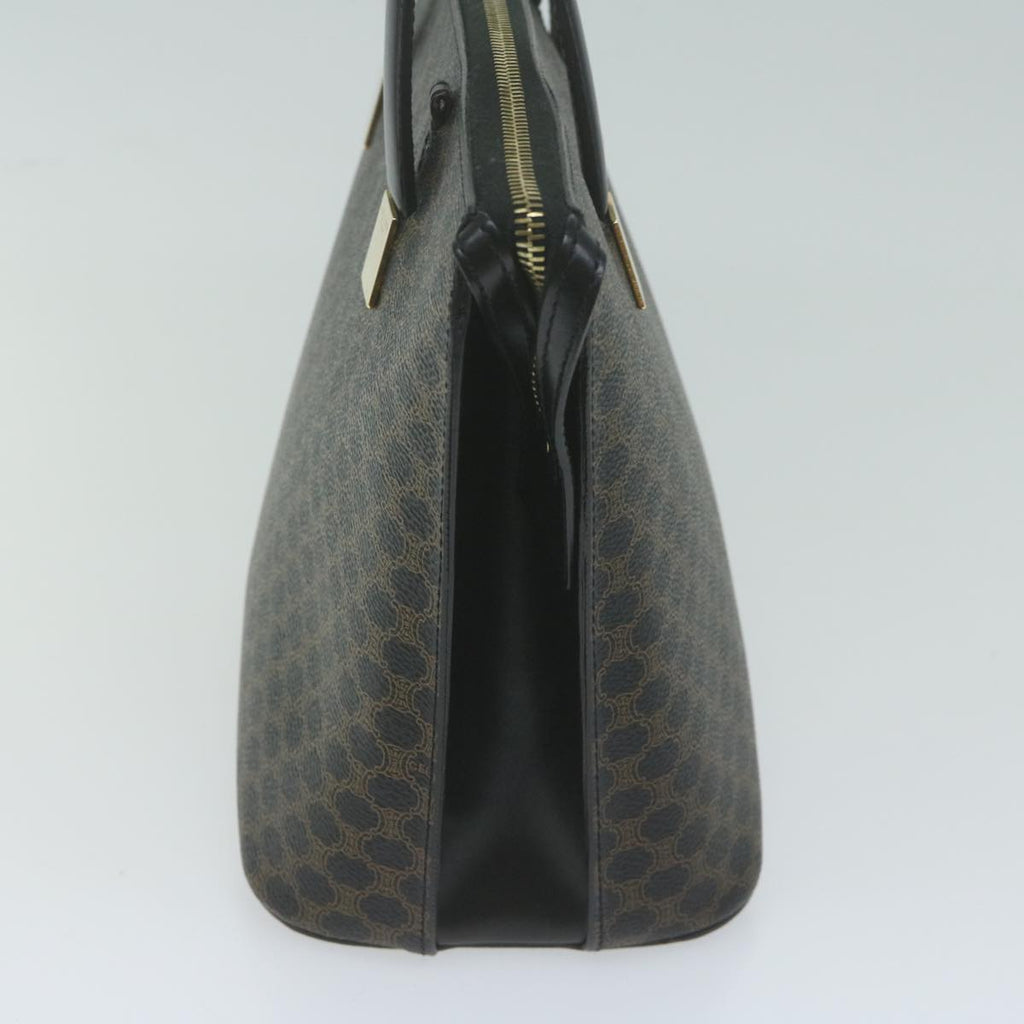 CELINE Macadam Canvas Hand Bag PVC Brown Black  64963