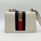 GUCCI Calfskin Small Sylvie Shoulder Bag Off White LA23005