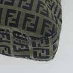 FENDI Zucchino Canvas Mamma Baguette Shoulder Bag Navy65015