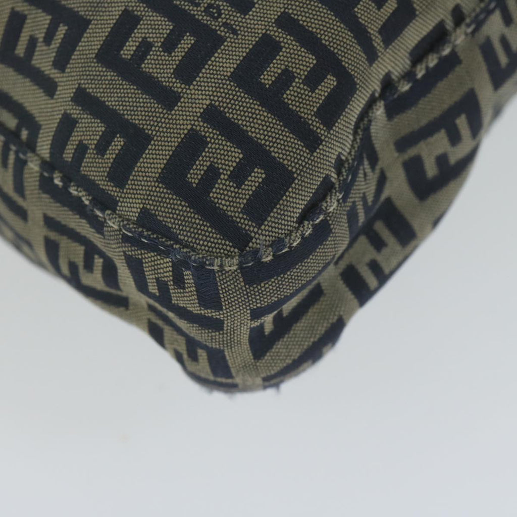 FENDI Zucchino Canvas Mamma Baguette Shoulder Bag Navy65015