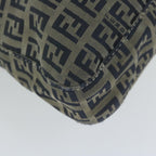 FENDI Zucchino Canvas Mamma Baguette Shoulder Bag Navy65015