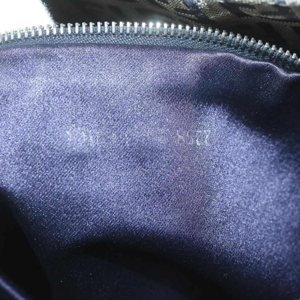 FENDI Zucchino Canvas Mamma Baguette Shoulder Bag Navy65015