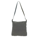 FENDI Zucchino Canvas Mamma Baguette Shoulder Bag Navy65015