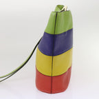 CELINE Shoulder Bag Leather Red Blue Green  65025