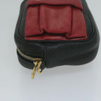 PRADA Shoulder Bag Leather Black Red  65035
