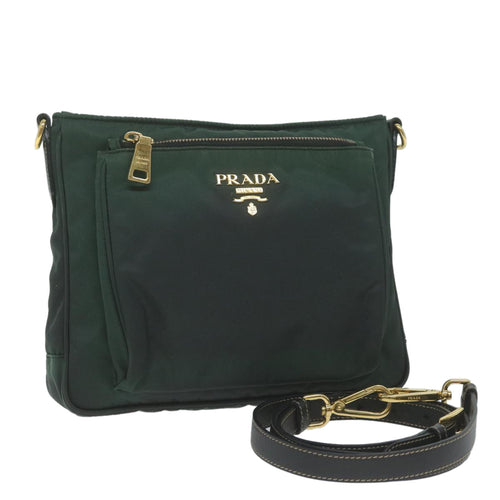 PRADA Shoulder Bag Nylon Green  65078