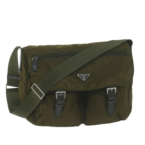 PRADA Shoulder Bag Nylon Khaki  65082