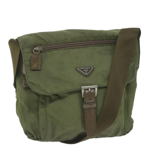 PRADA Shoulder Bag Nylon Khaki  65095
