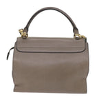 CELINE Trapeze Hand Bag Leather 2way Gray  65125