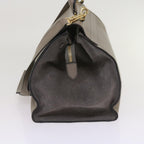 CELINE Trapeze Hand Bag Leather 2way Gray  65125