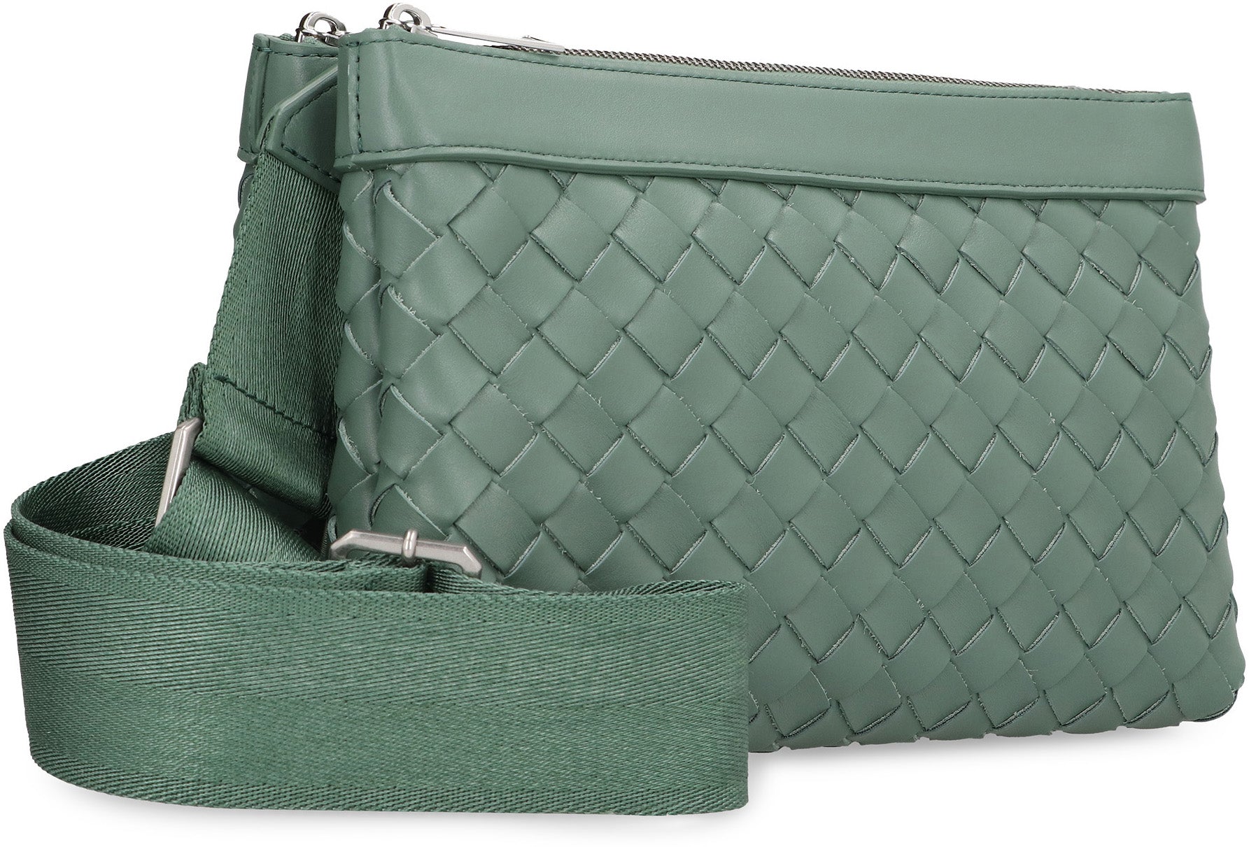 BOTTEGA VENETA Intrecciato Duo Crossbody Handbag - 24 cm x 16 cm x 8 cm