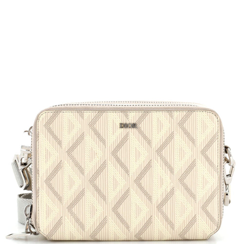 Dior Double Zip Crossbody Pouch CD Diamond Coated Canvas