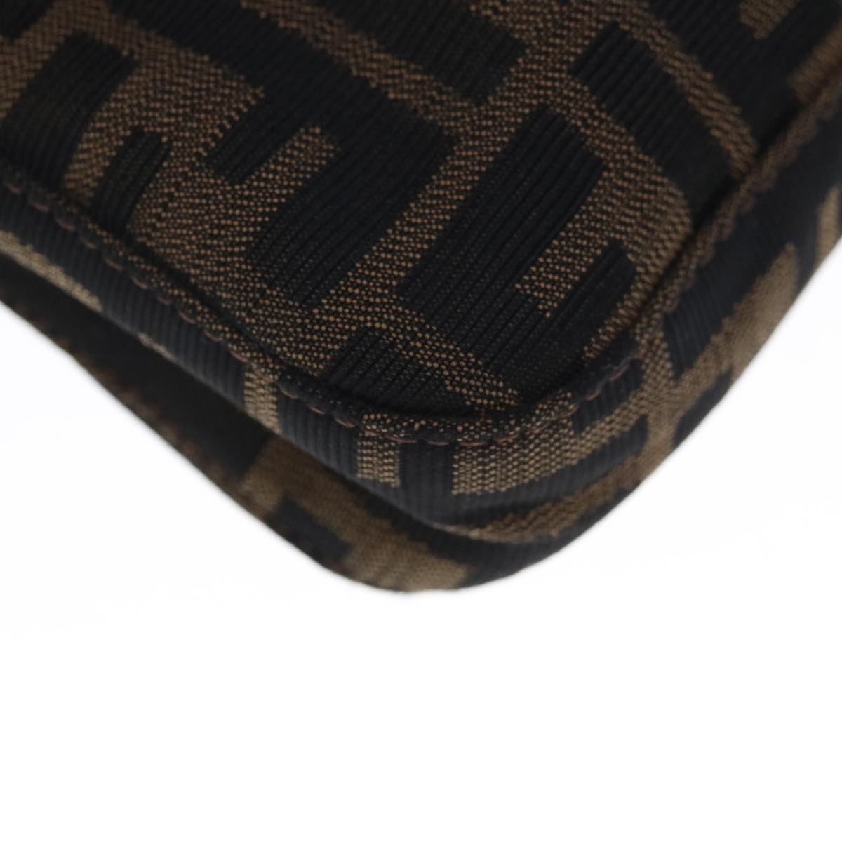 FENDI Zucca Canvas Mamma Baguette Shoulder Bag Brown Black65243A