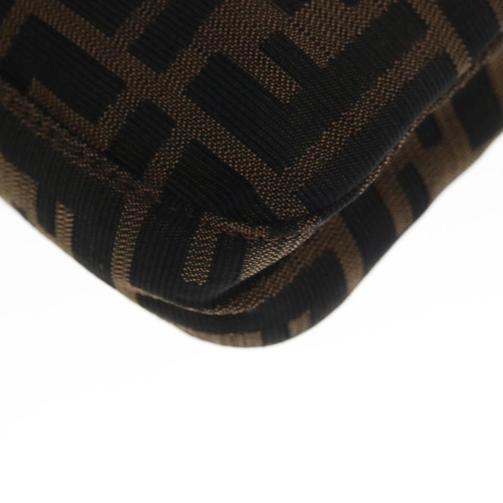 FENDI Zucca Canvas Mamma Baguette Shoulder Bag Brown Black65243A