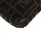 FENDI Zucca Canvas Mamma Baguette Shoulder Bag Brown Black65243A