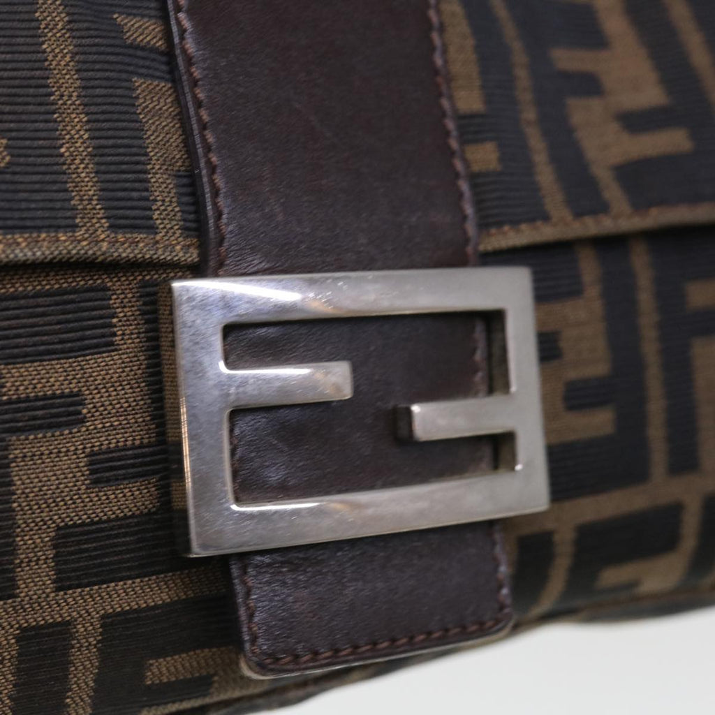 FENDI Zucca Canvas Mamma Baguette Shoulder Bag Brown Black65243A