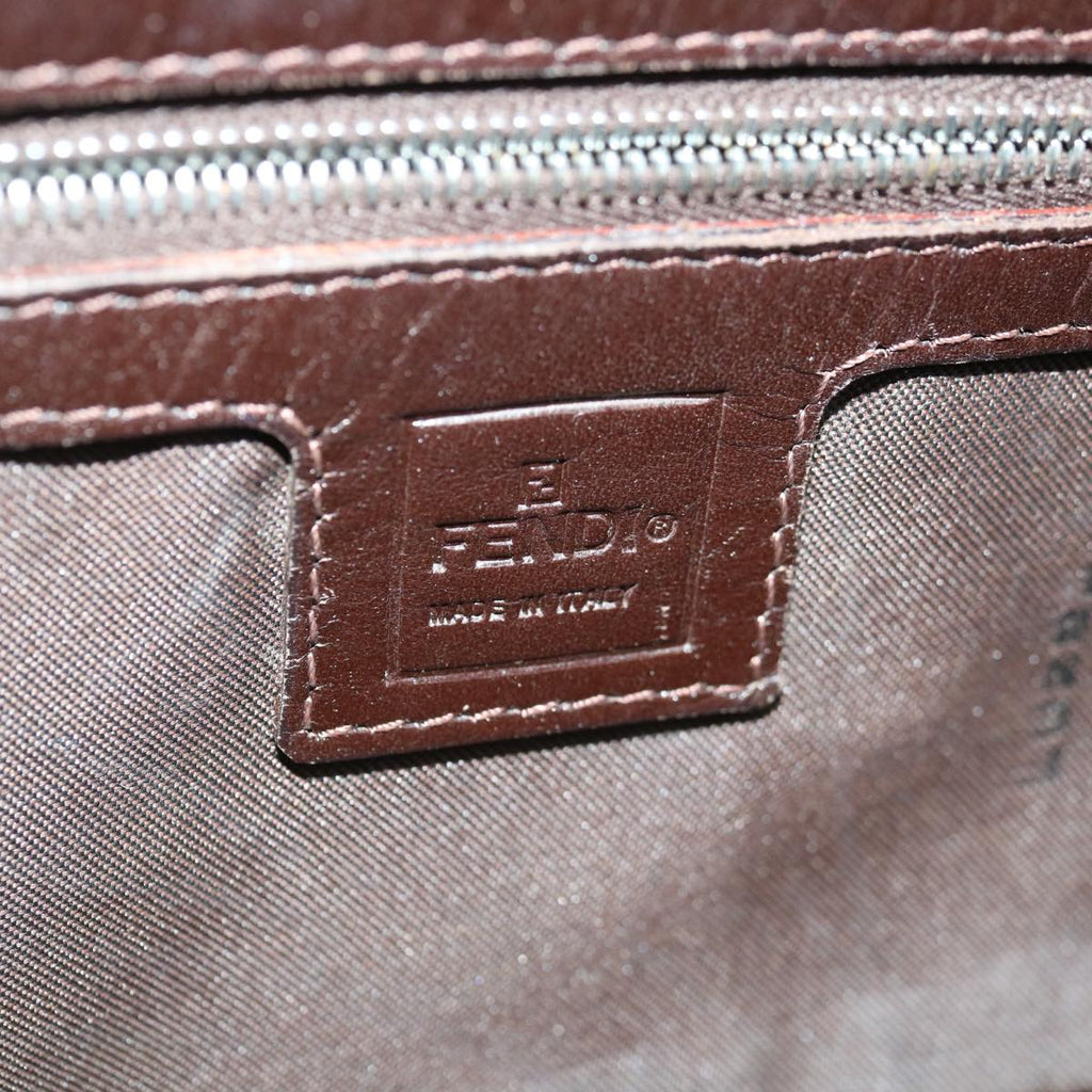 FENDI Zucca Canvas Mamma Baguette Shoulder Bag Brown Black65243A