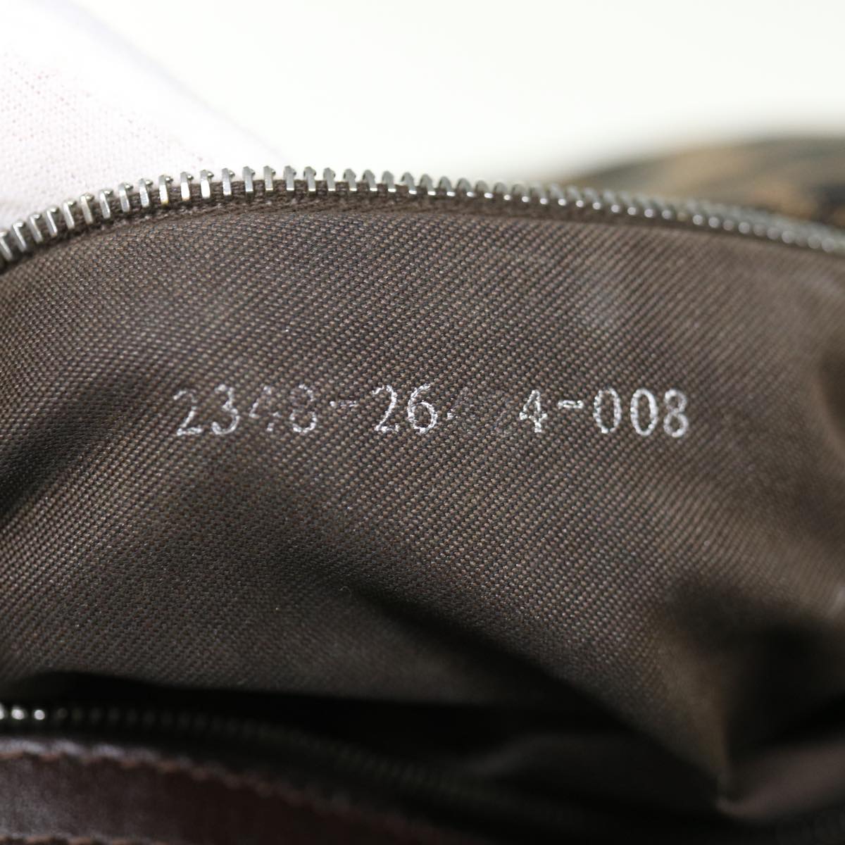 FENDI Zucca Canvas Mamma Baguette Shoulder Bag Brown Black65243A