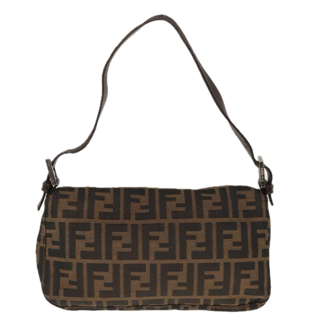 FENDI Zucca Canvas Mamma Baguette Shoulder Bag Brown Black65243A