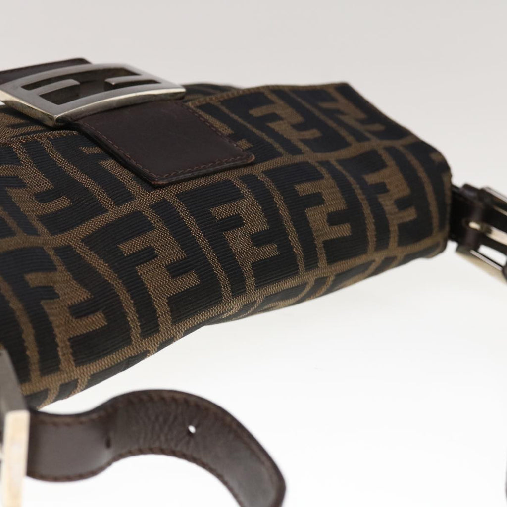 FENDI Zucca Canvas Mamma Baguette Shoulder Bag Brown Black65243A