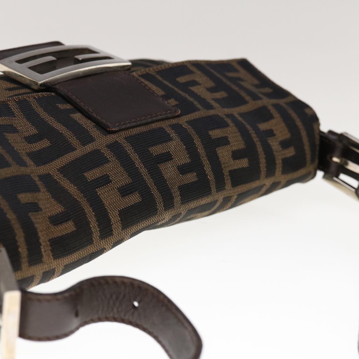 FENDI Zucca Canvas Mamma Baguette Shoulder Bag Brown Black65243A