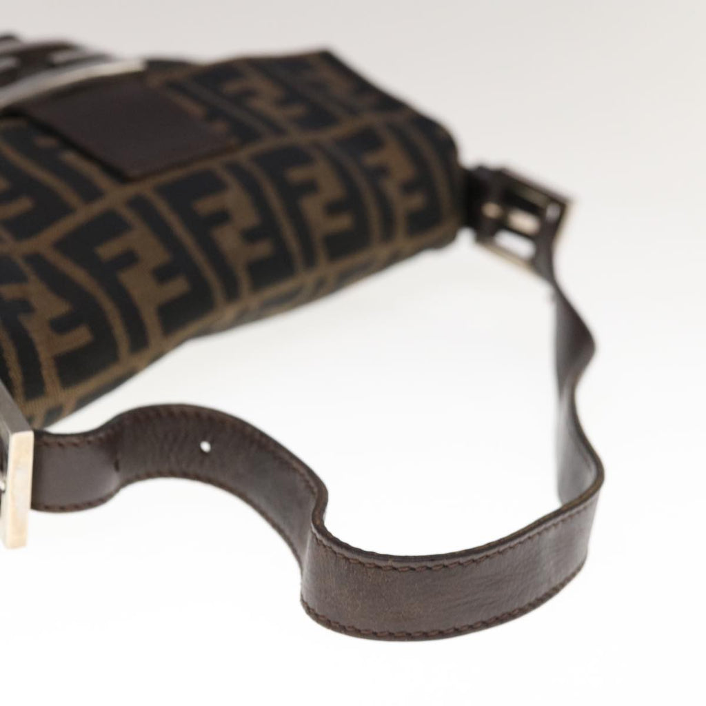 FENDI Zucca Canvas Mamma Baguette Shoulder Bag Brown Black65243A