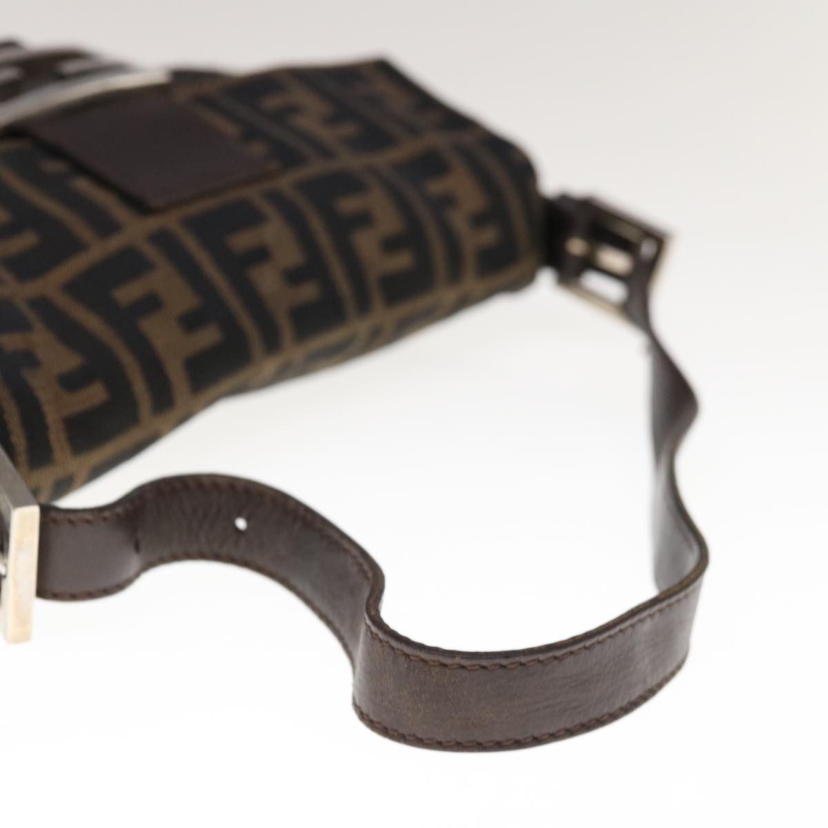 FENDI Zucca Canvas Mamma Baguette Shoulder Bag Brown Black65243A