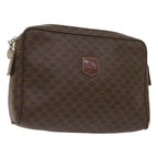 CELINE Macadam Canvas Clutch Bag PVC Brown  65270