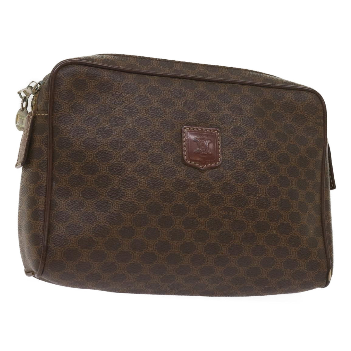 CELINE Macadam Canvas Clutch Bag PVC Brown  65270