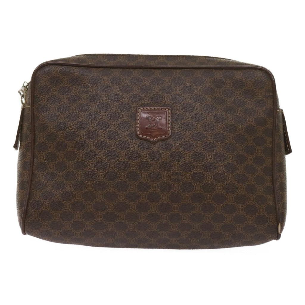 CELINE Macadam Canvas Clutch Bag PVC Brown  65270