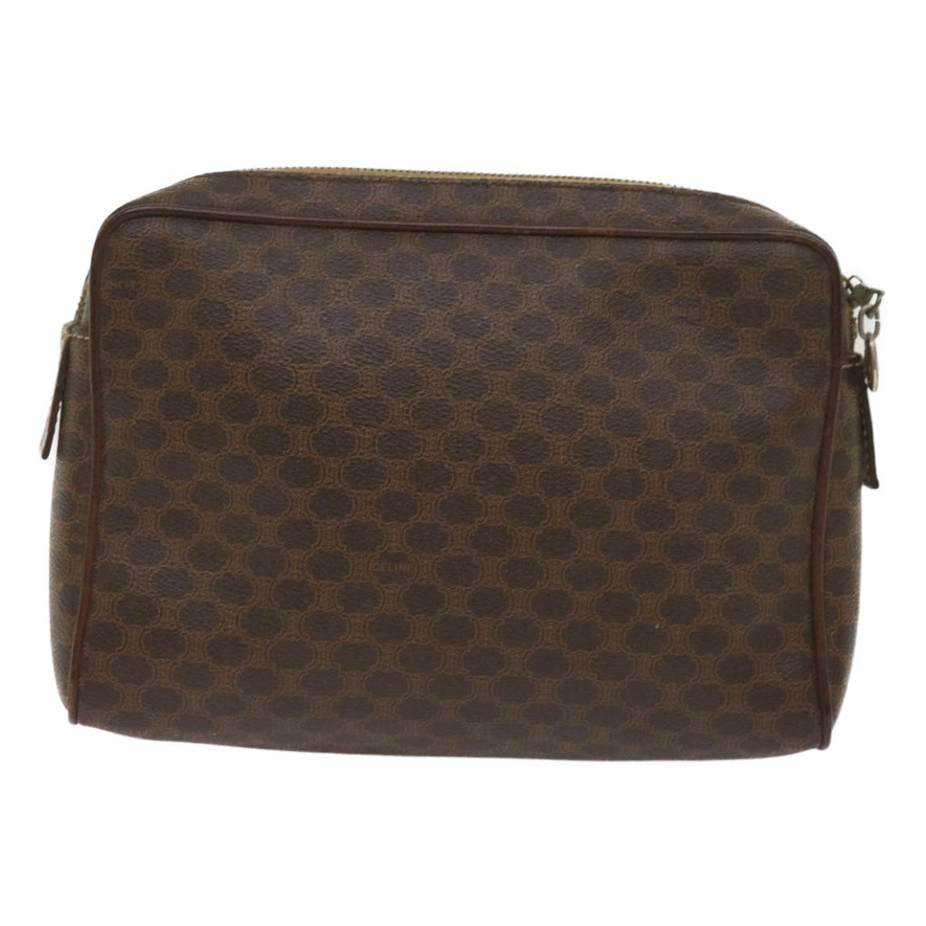 CELINE Macadam Canvas Clutch Bag PVC Brown  65270