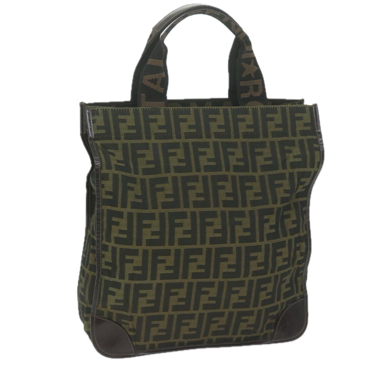 FENDI Zucca Canvas Hand Bag Black Brown65271