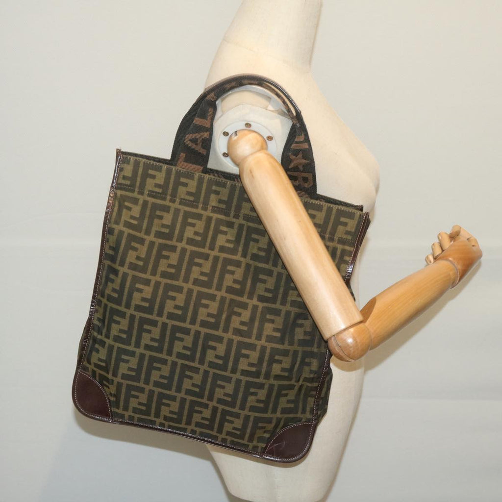 FENDI Zucca Canvas Hand Bag Black Brown65271