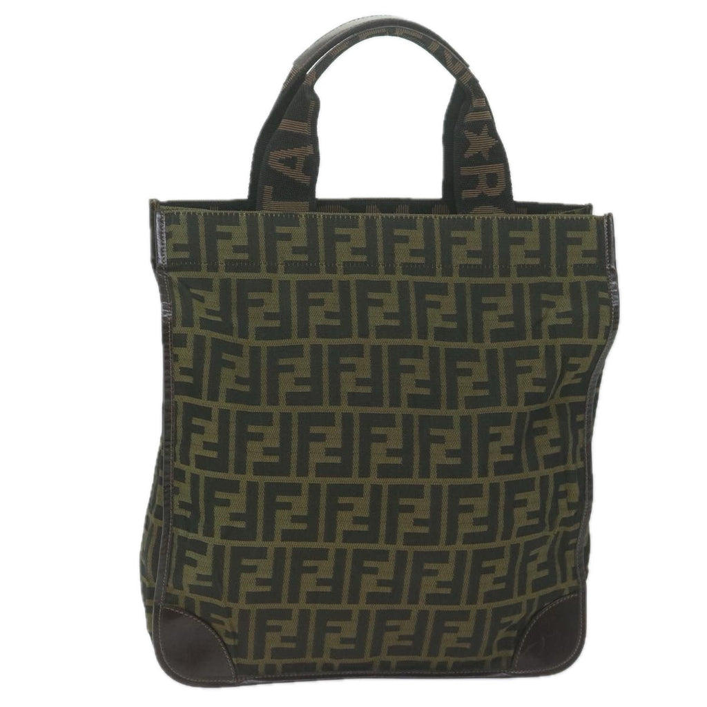 FENDI Zucca Canvas Hand Bag Black Brown65271