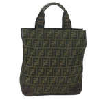 FENDI Zucca Canvas Hand Bag Black Brown65271