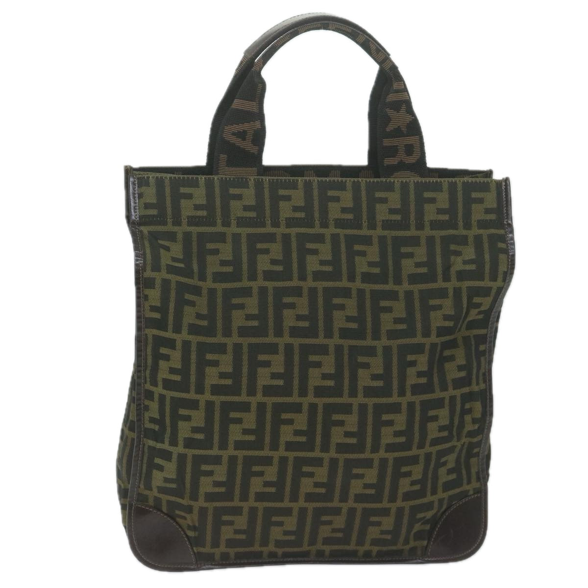 FENDI Zucca Canvas Hand Bag Black Brown65271