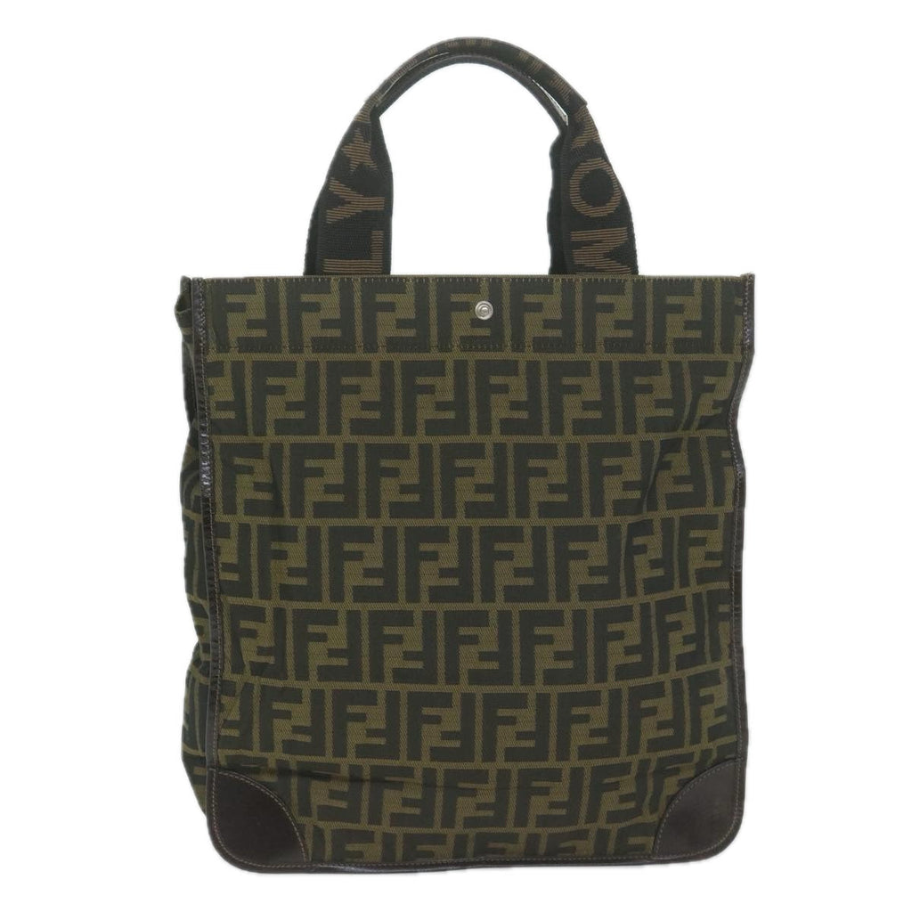 FENDI Zucca Canvas Hand Bag Black Brown65271