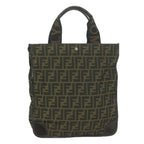 FENDI Zucca Canvas Hand Bag Black Brown65271