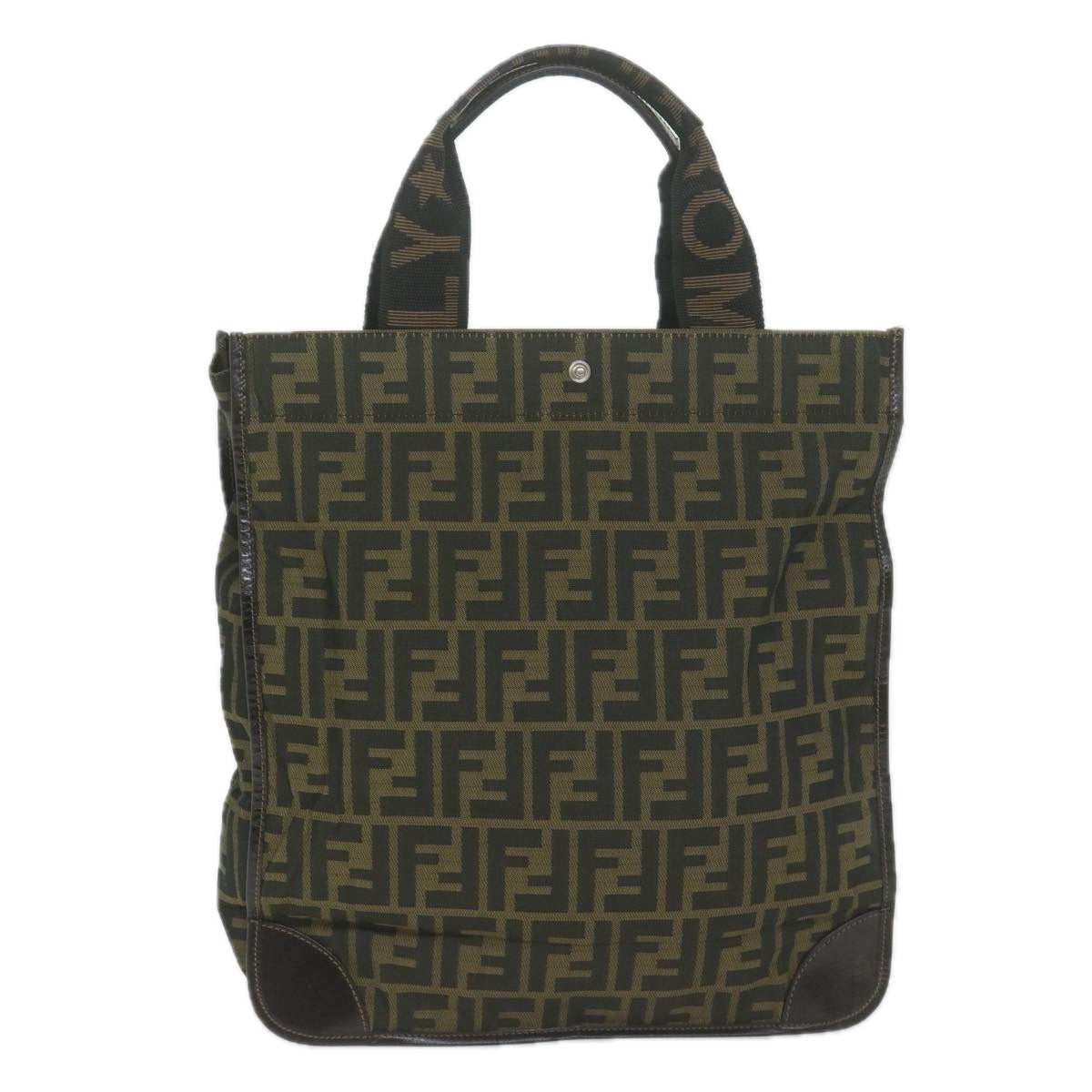 FENDI Zucca Canvas Hand Bag Black Brown65271