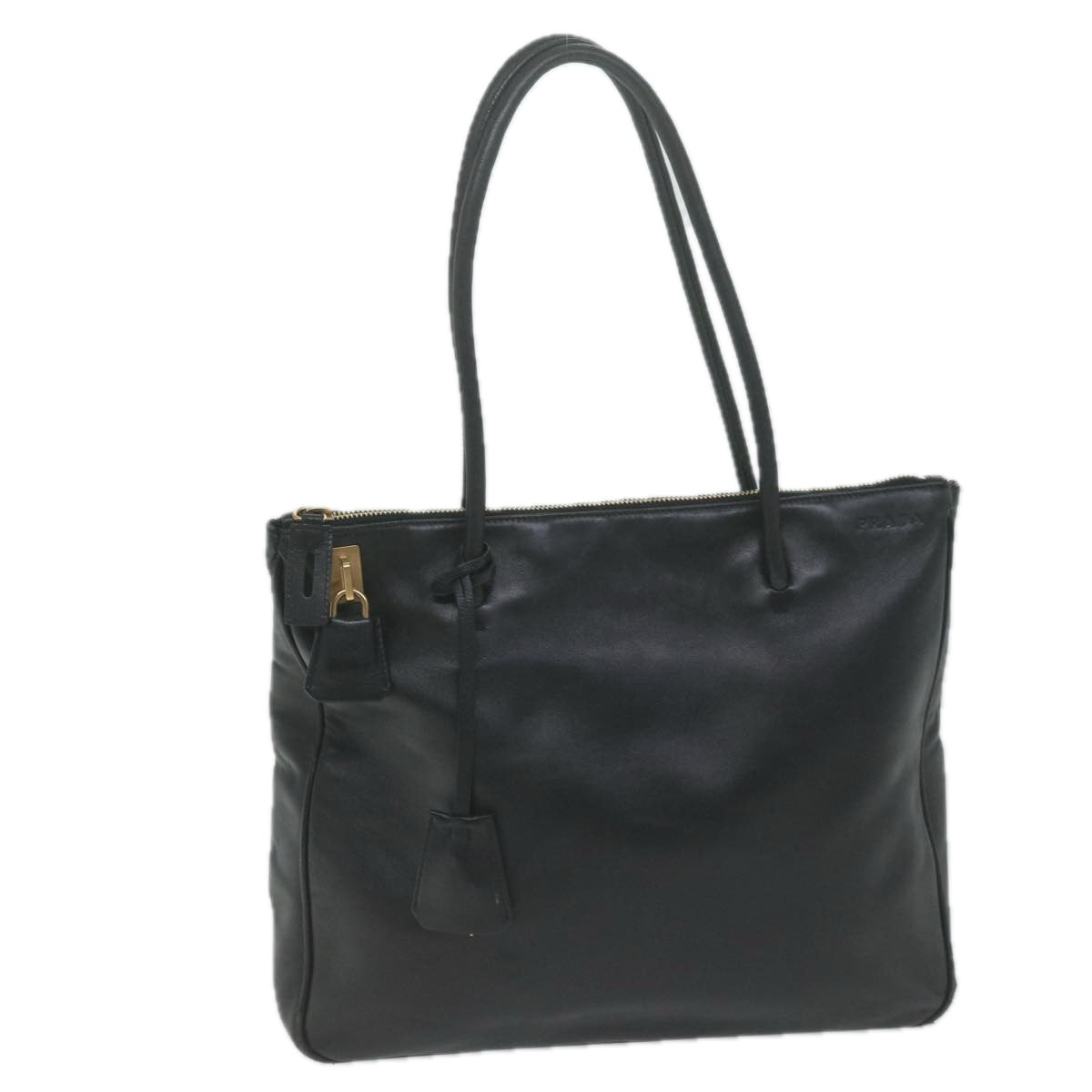 PRADA Shoulder Bag Leather Black  65299