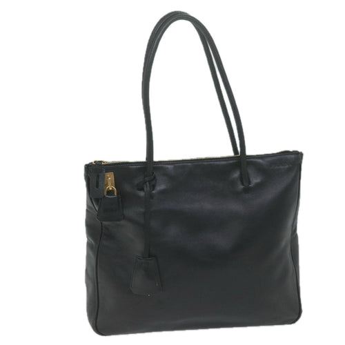 PRADA Shoulder Bag Leather Black  65299